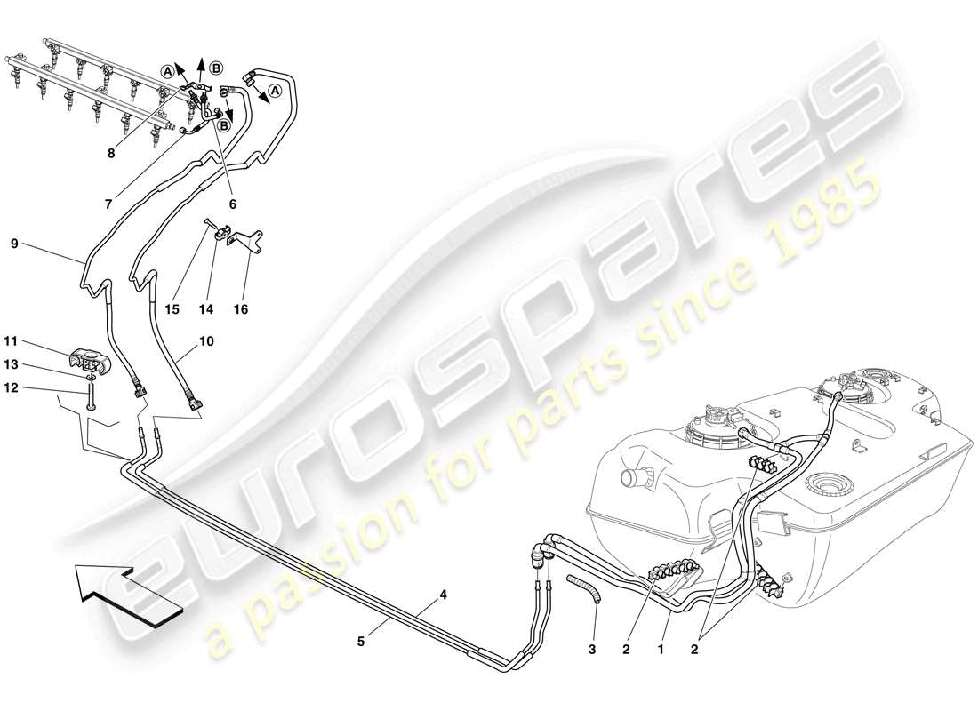 ferrari 599 sa aperta (usa) fuel system parts diagram