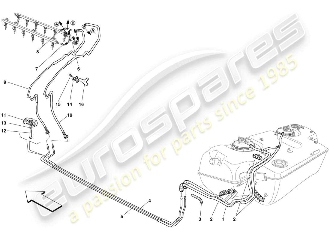 ferrari 599 sa aperta (rhd) fuel system part diagram