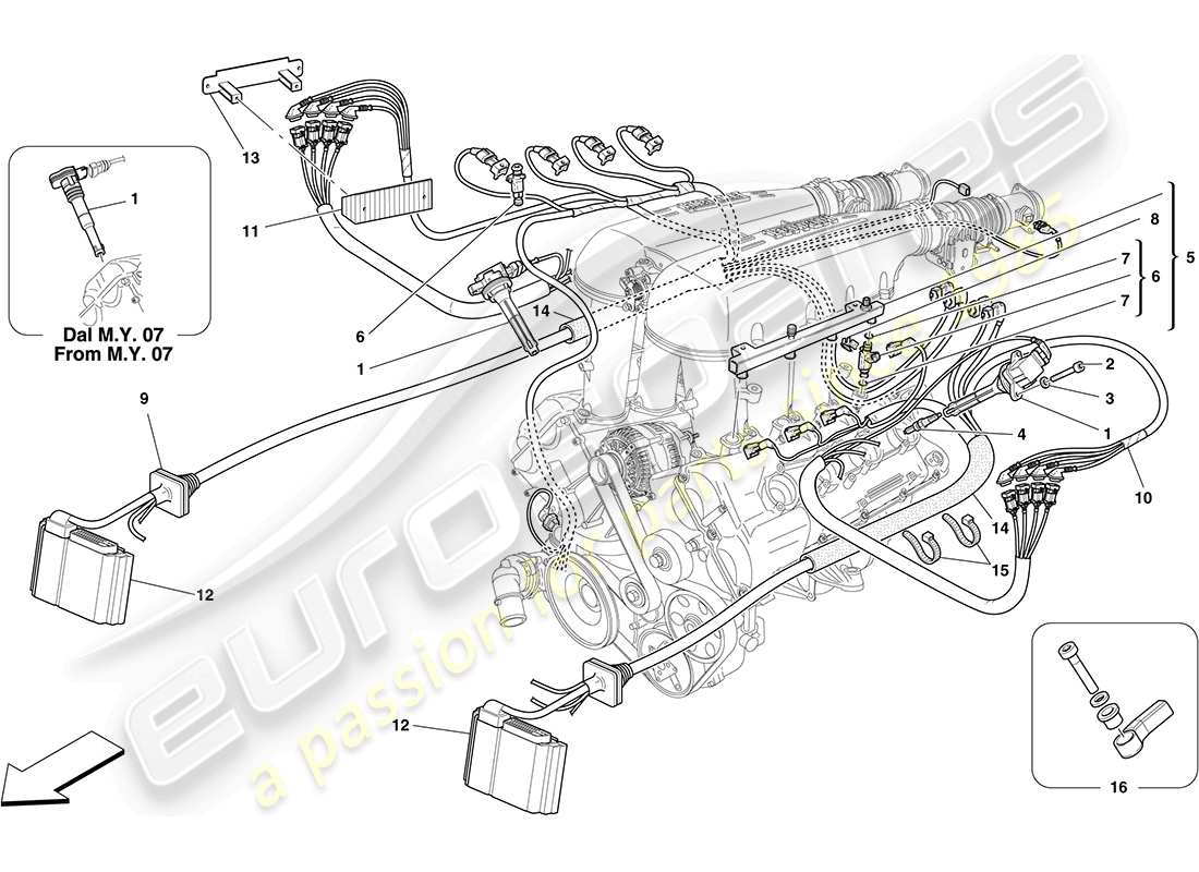 ferrari f430 coupe (usa) injection - ignition system part diagram