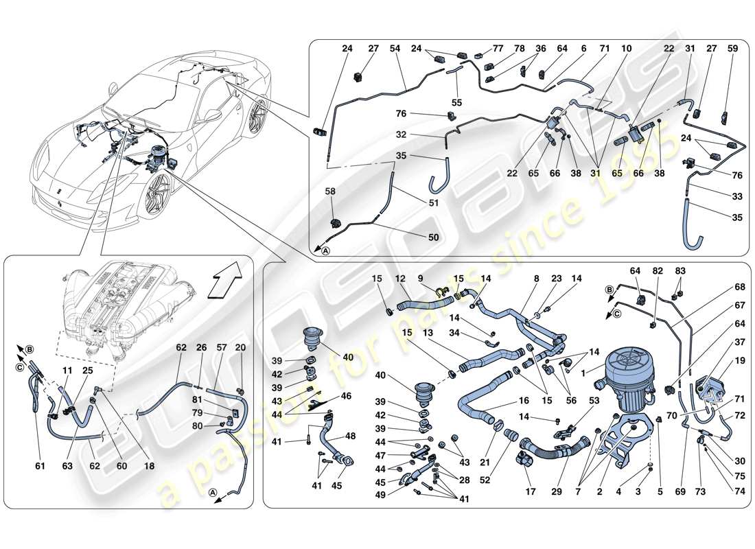 ferrari 812 superfast (usa) secondary air system part diagram