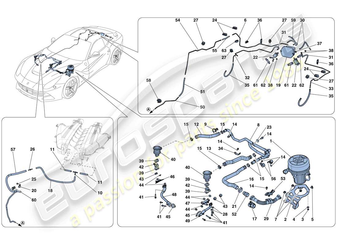 ferrari f12 berlinetta (europe) secondary air system parts diagram