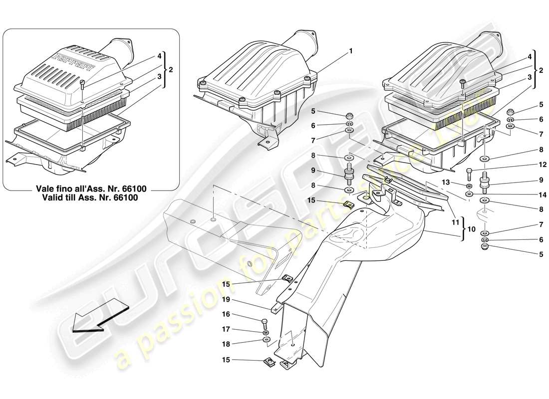 ferrari 612 sessanta (europe) air intake part diagram