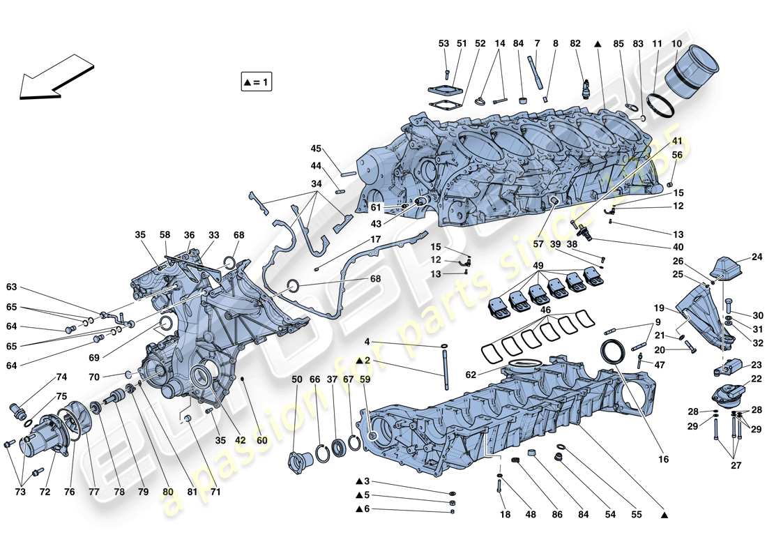 ferrari 812 superfast (usa) crankcase part diagram