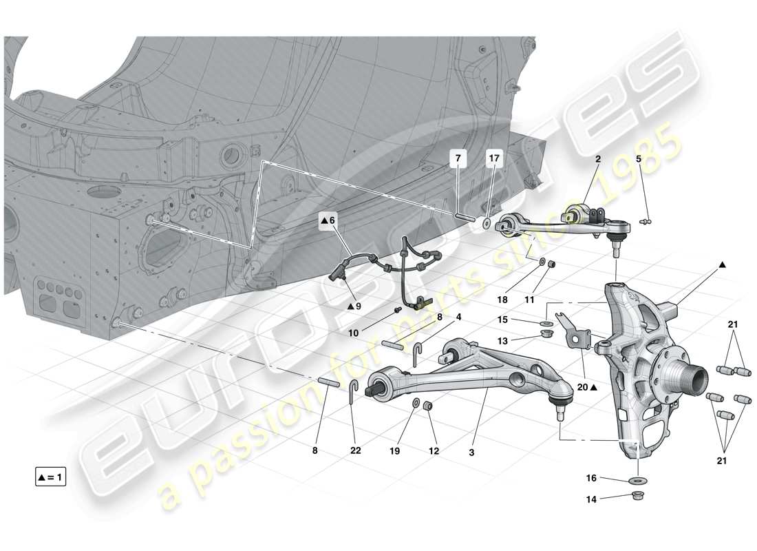 ferrari laferrari (europe) front suspension - arms parts diagram