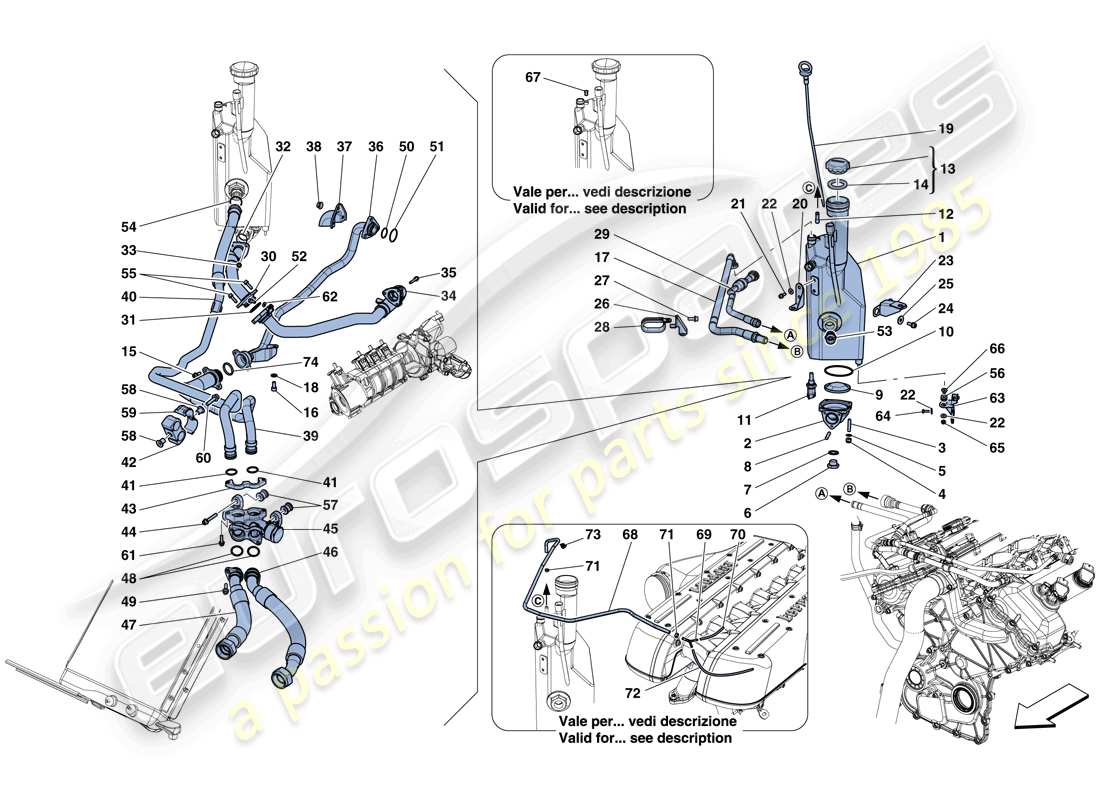 ferrari gtc4 lusso (rhd) lubrication system: tank parts diagram