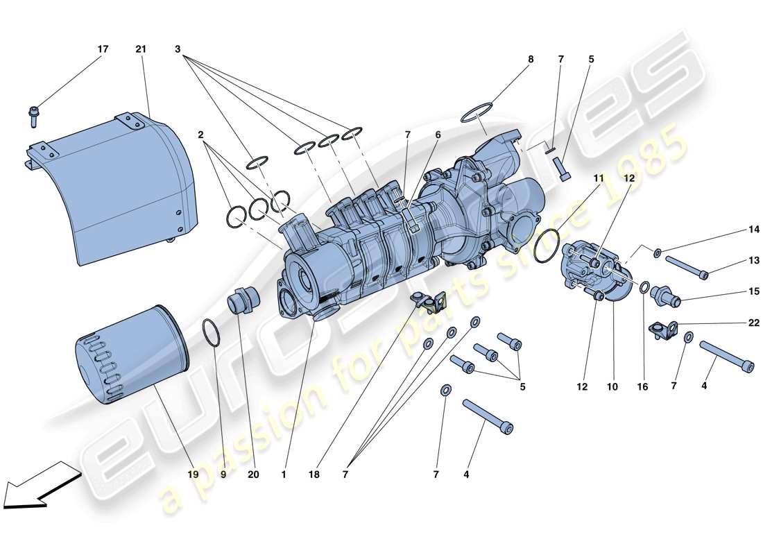 ferrari gtc4 lusso (rhd) cooling - water / oil pump parts diagram
