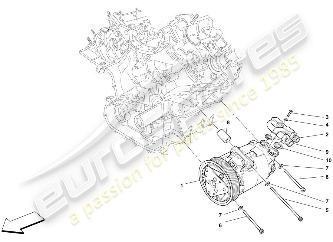 ferrari f430 spider (usa) ac system compressor parts diagram