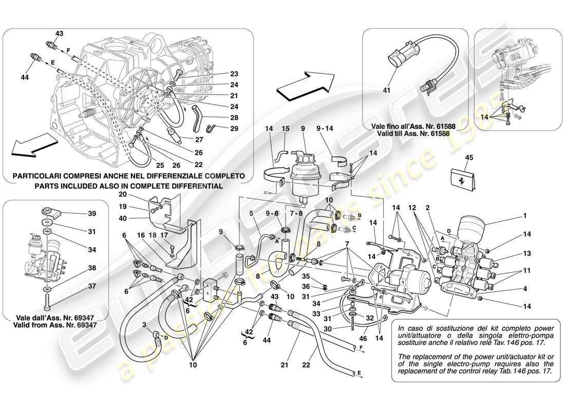 ferrari f430 spider (usa) power unit and tank parts diagram