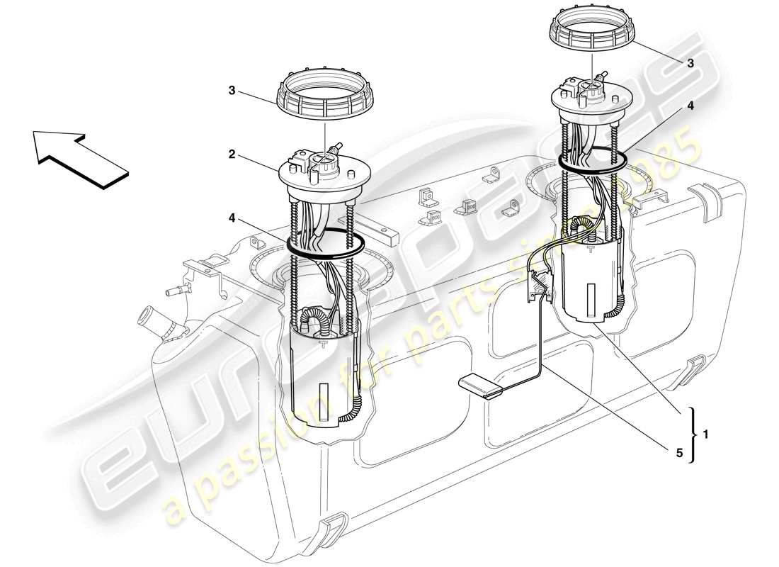 ferrari 612 sessanta (usa) fuel pump parts diagram