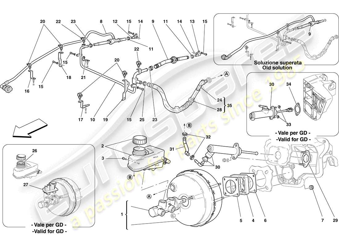 ferrari california (europe) power steering system parts diagram