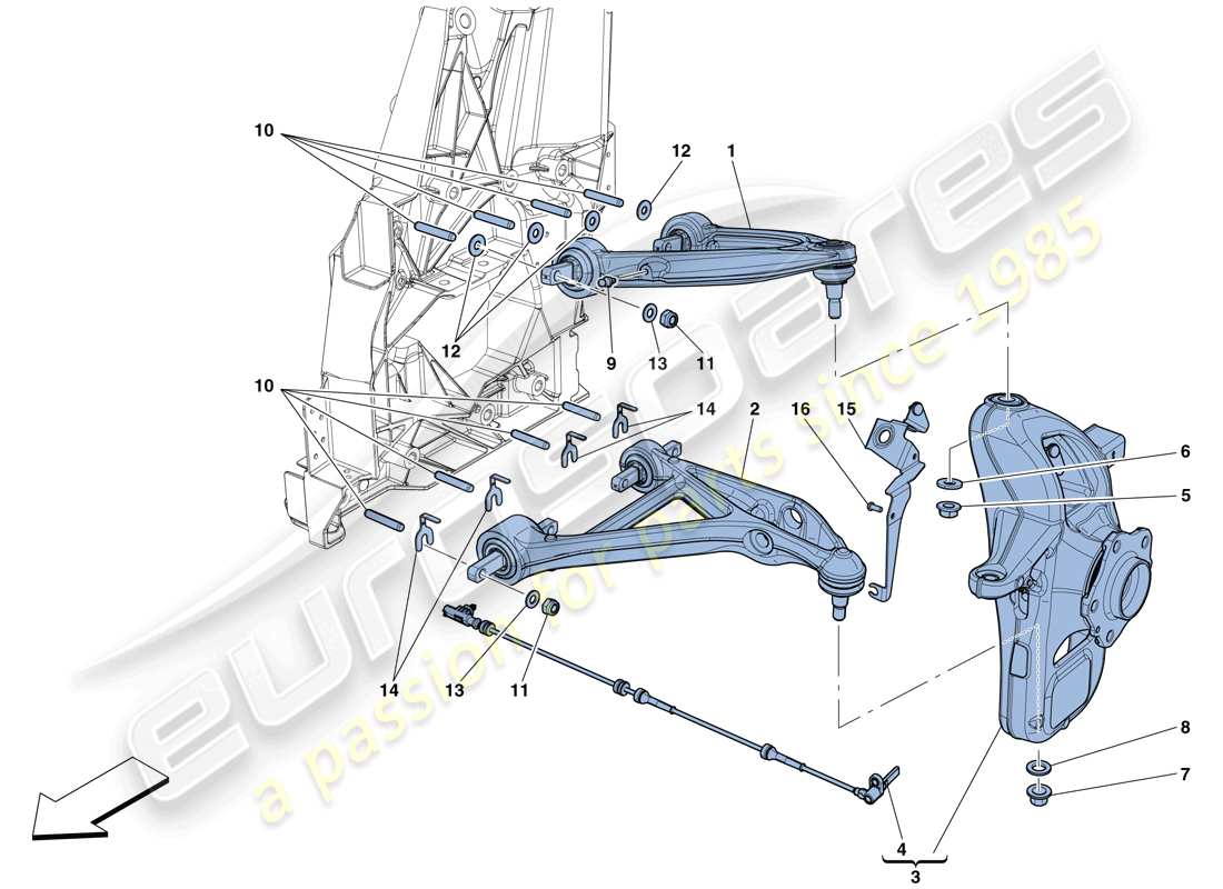 ferrari gtc4 lusso (usa) front suspension - arms parts diagram