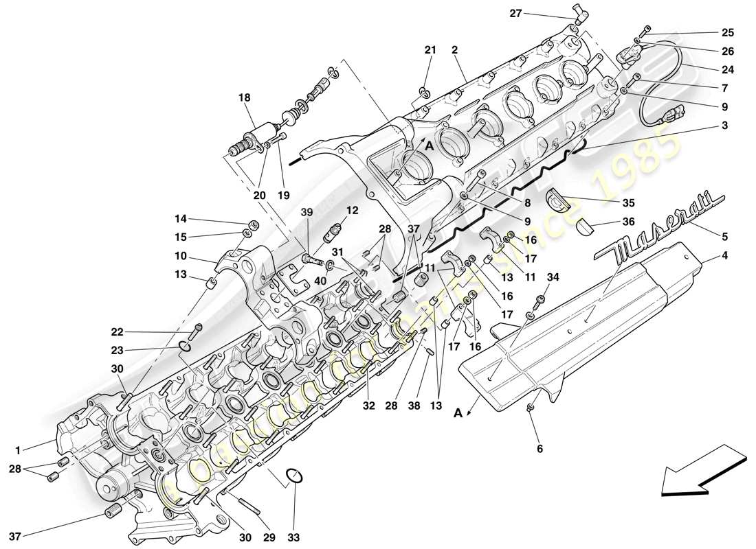 maserati mc12 lh cylinder head parts diagram
