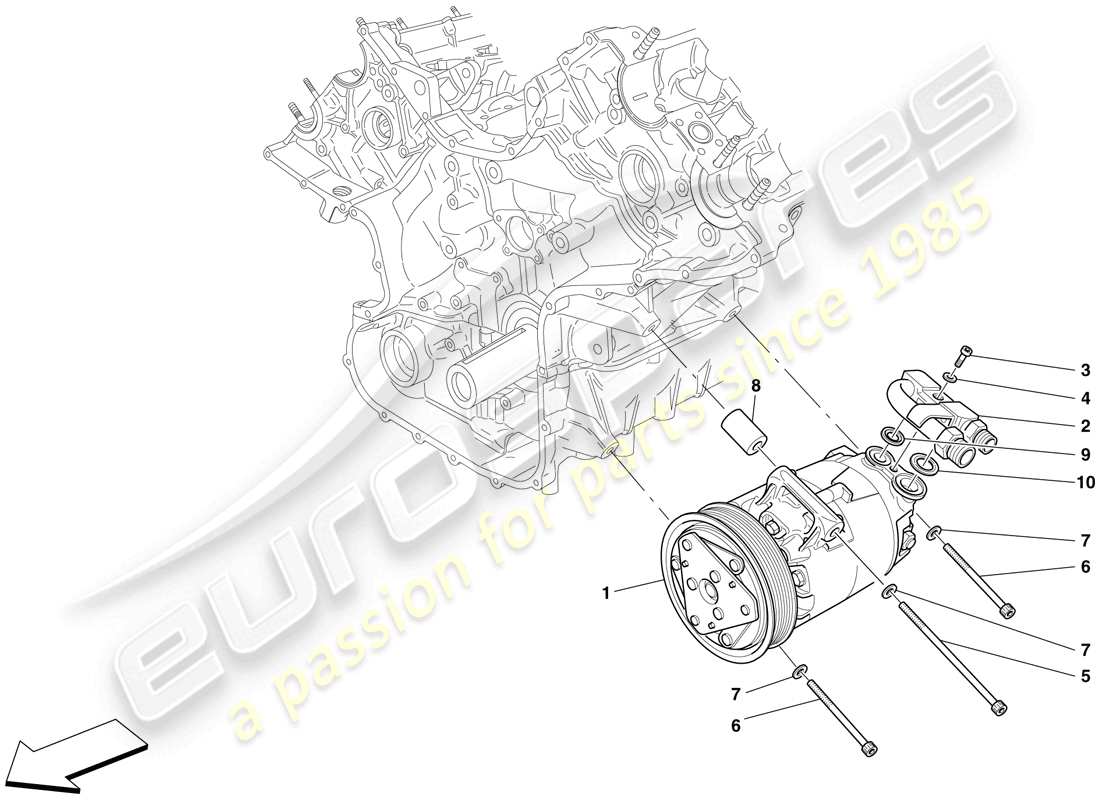 ferrari f430 scuderia (rhd) ac system compressor part diagram