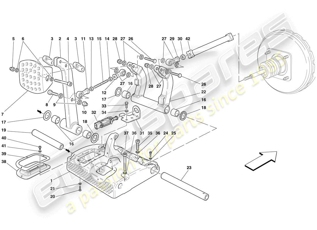 maserati mc12 pedals - brake pedal parts diagram