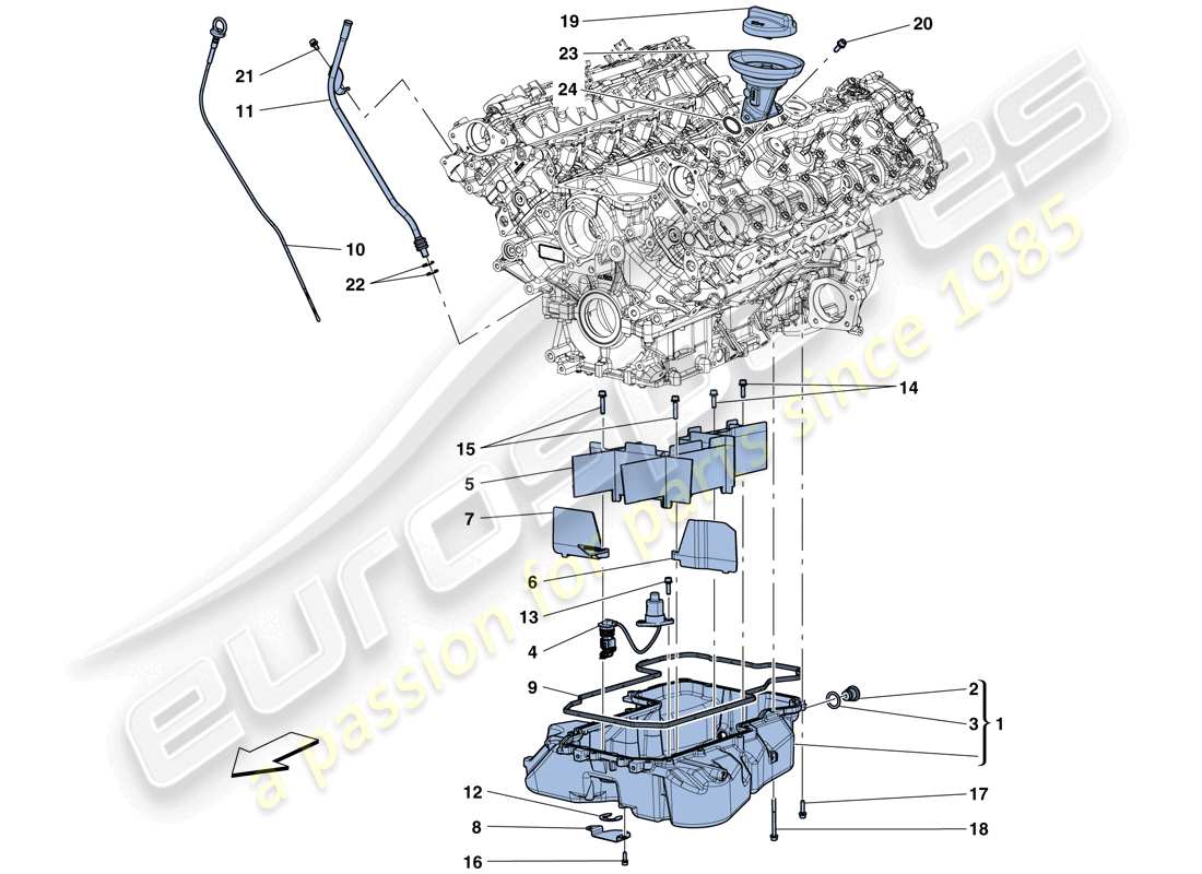 ferrari gtc4 lusso t (usa) lubrication: circuit and pickup parts diagram