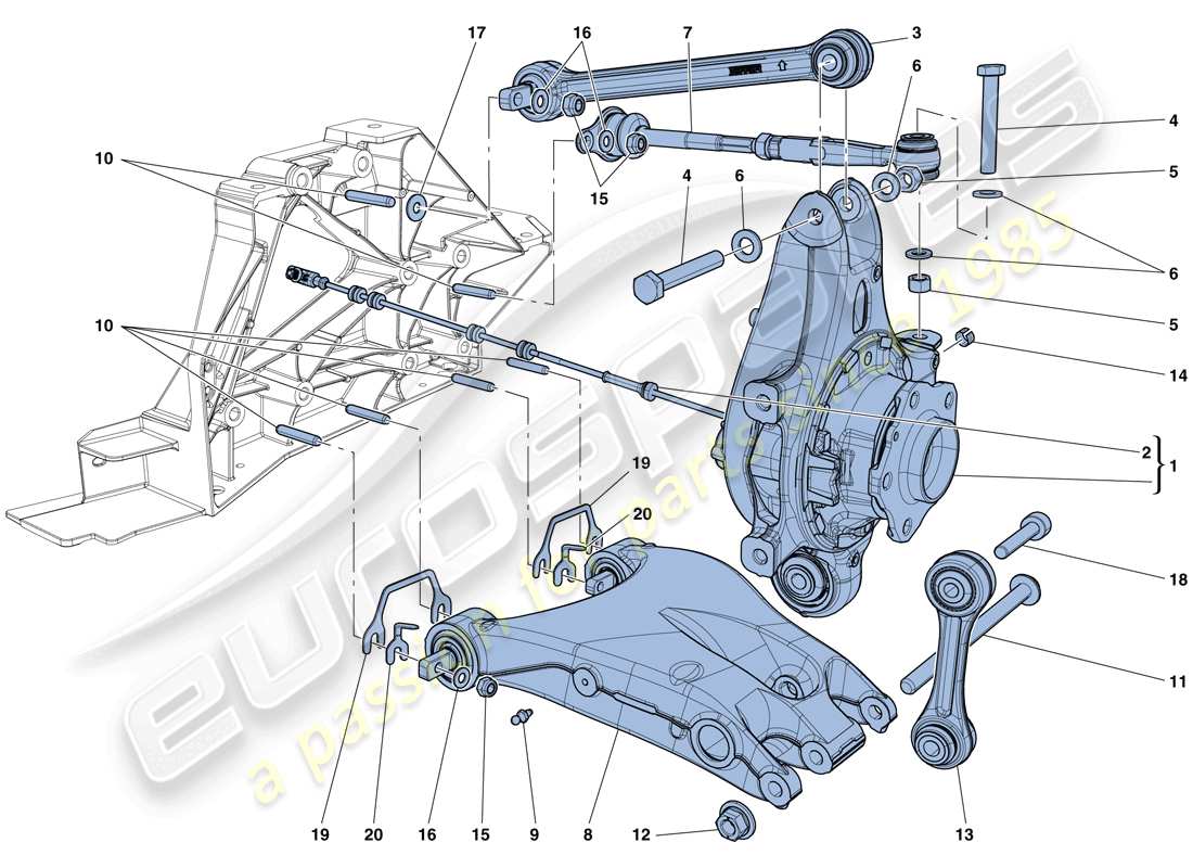 ferrari california t (europe) rear suspension - arms parts diagram