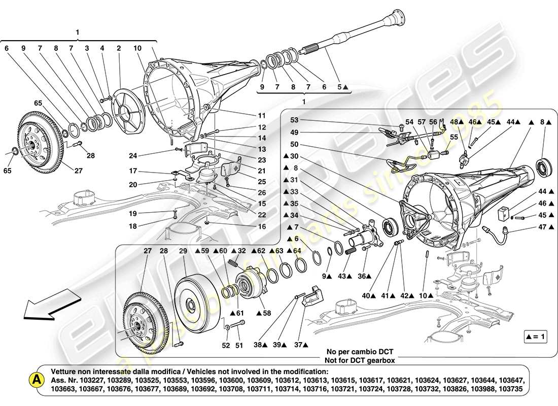 ferrari california (rhd) transmission housing part diagram
