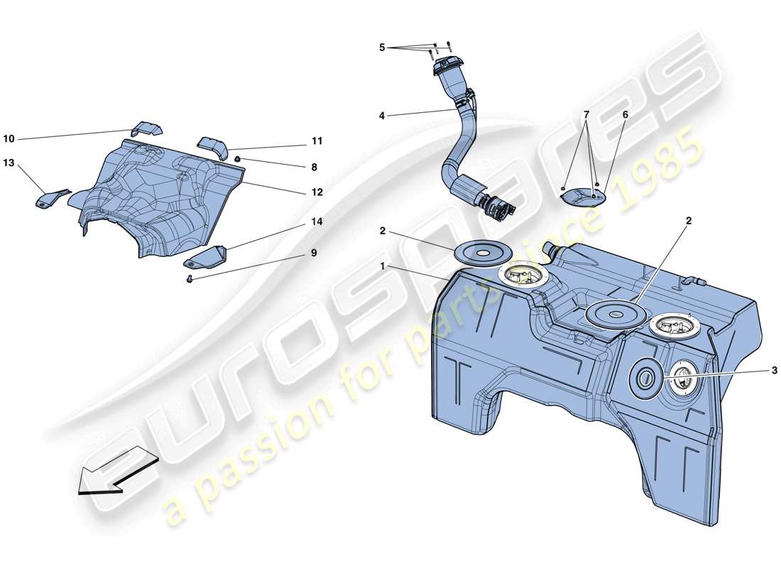 ferrari f12 berlinetta (usa) fuel tank and filler neck part diagram