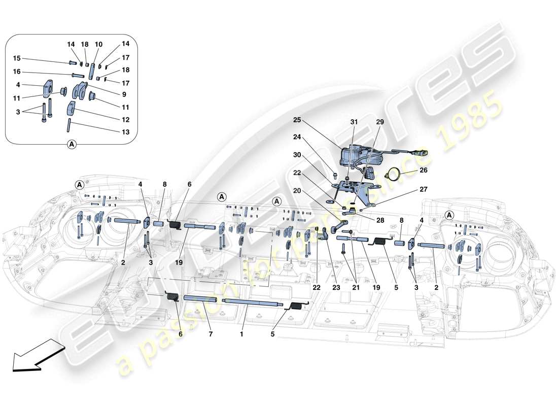 ferrari 812 superfast (usa) rear active aero parts diagram
