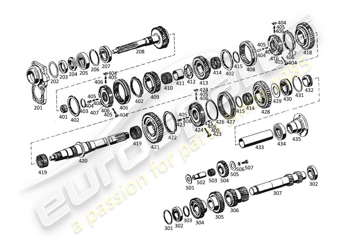 maserati kyalami transmission gears parts diagram