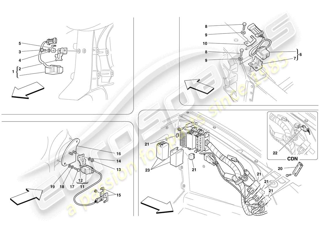 a part diagram from the Ferrari F430 Spider (Europe) parts catalogue
