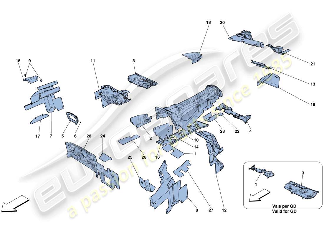 a part diagram from the Ferrari F12 TDF (RHD) parts catalogue