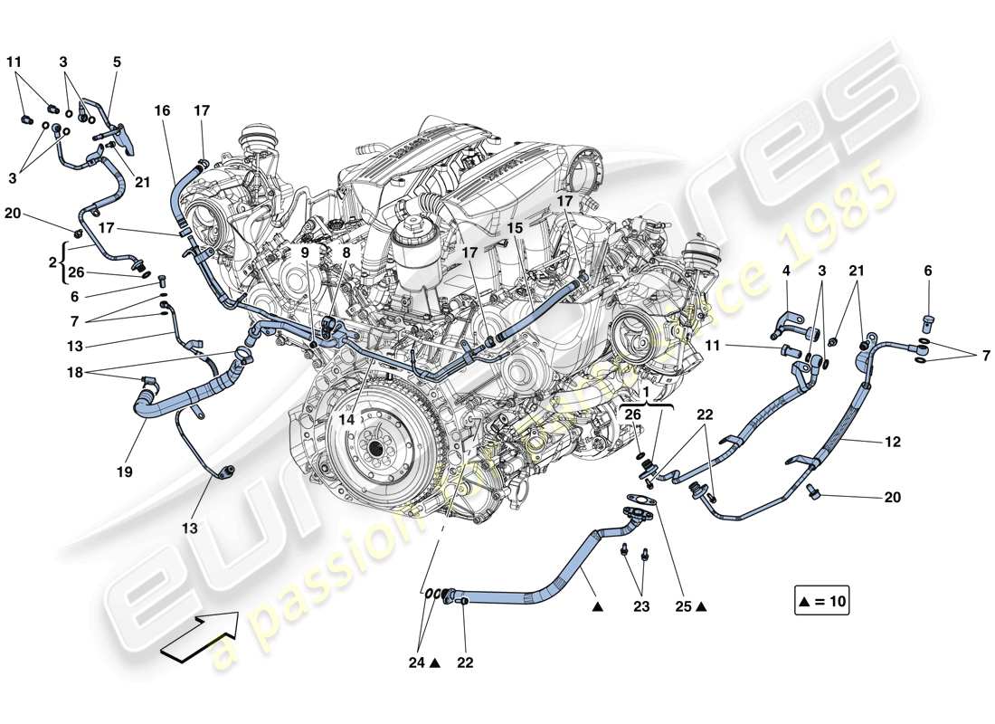 a part diagram from the ferrari 488 gtb (europe) parts catalogue