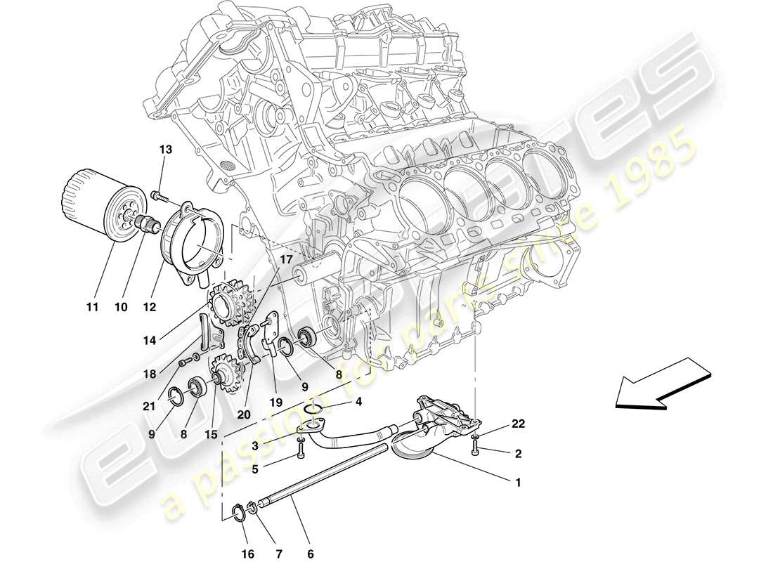 a part diagram from the ferrari california (rhd) parts catalogue