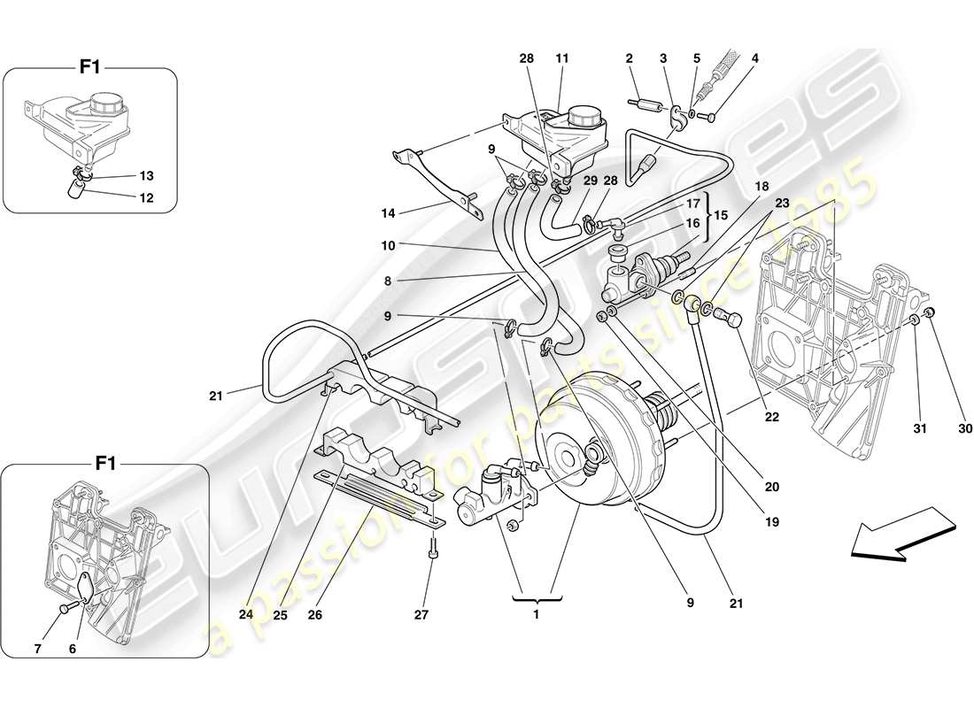 a part diagram from the Ferrari F430 Coupe (USA) parts catalogue