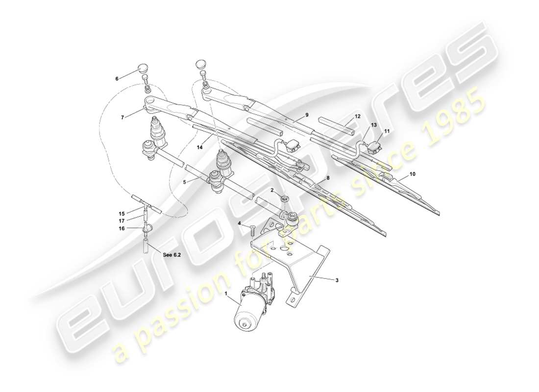 a part diagram from the aston martin db7 vantage (2001) parts catalogue