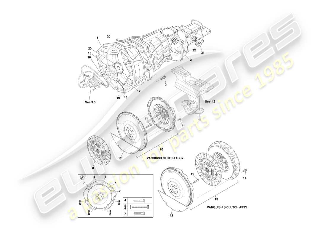 a part diagram from the aston martin vanquish (2004) parts catalogue