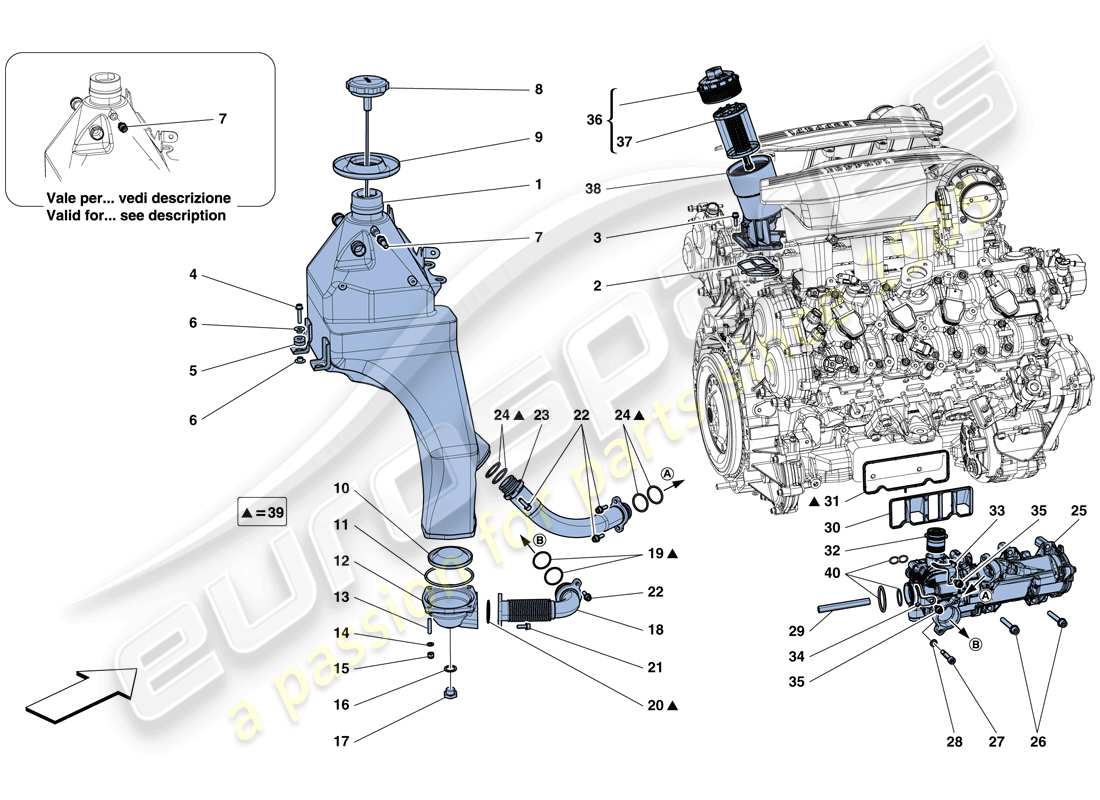 a part diagram from the Ferrari 488 GTB (Europe) parts catalogue