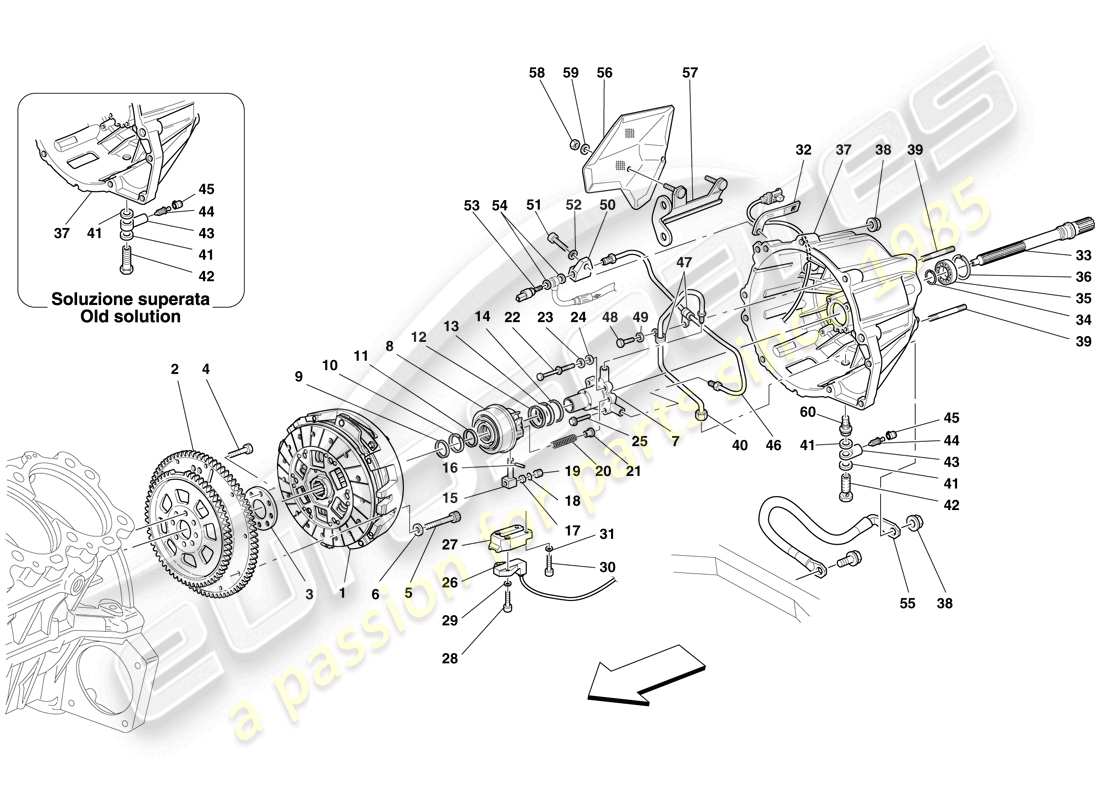 a part diagram from the Ferrari 599 GTB Fiorano (RHD) parts catalogue
