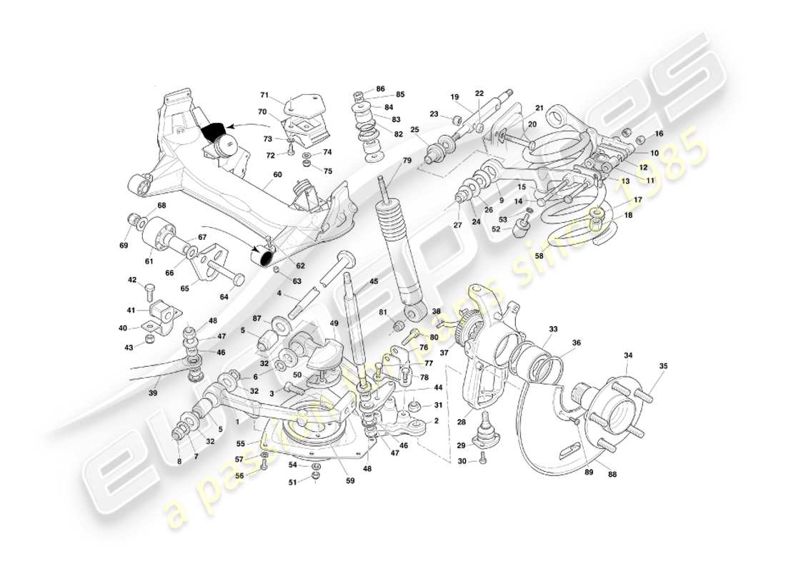 a part diagram from the aston martin db7 vantage (2001) parts catalogue