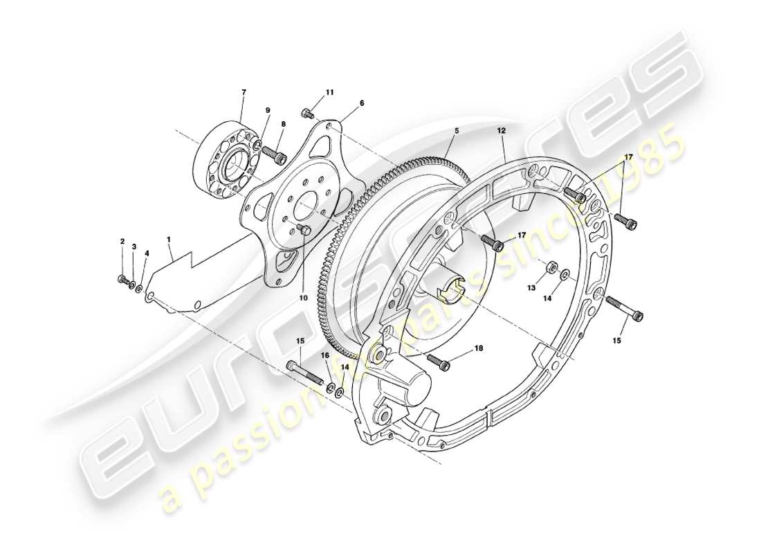 a part diagram from the aston martin v8 coupe (1999) parts catalogue