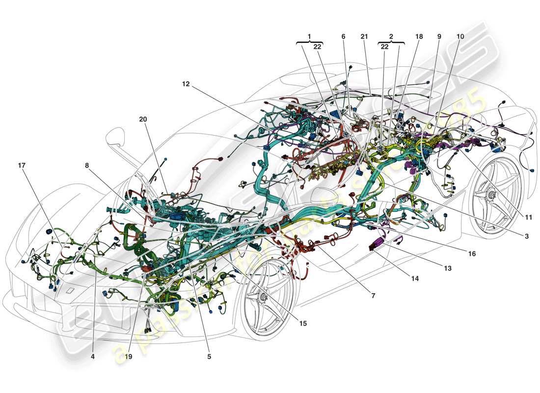 a part diagram from the ferrari laferrari aperta (usa) parts catalogue