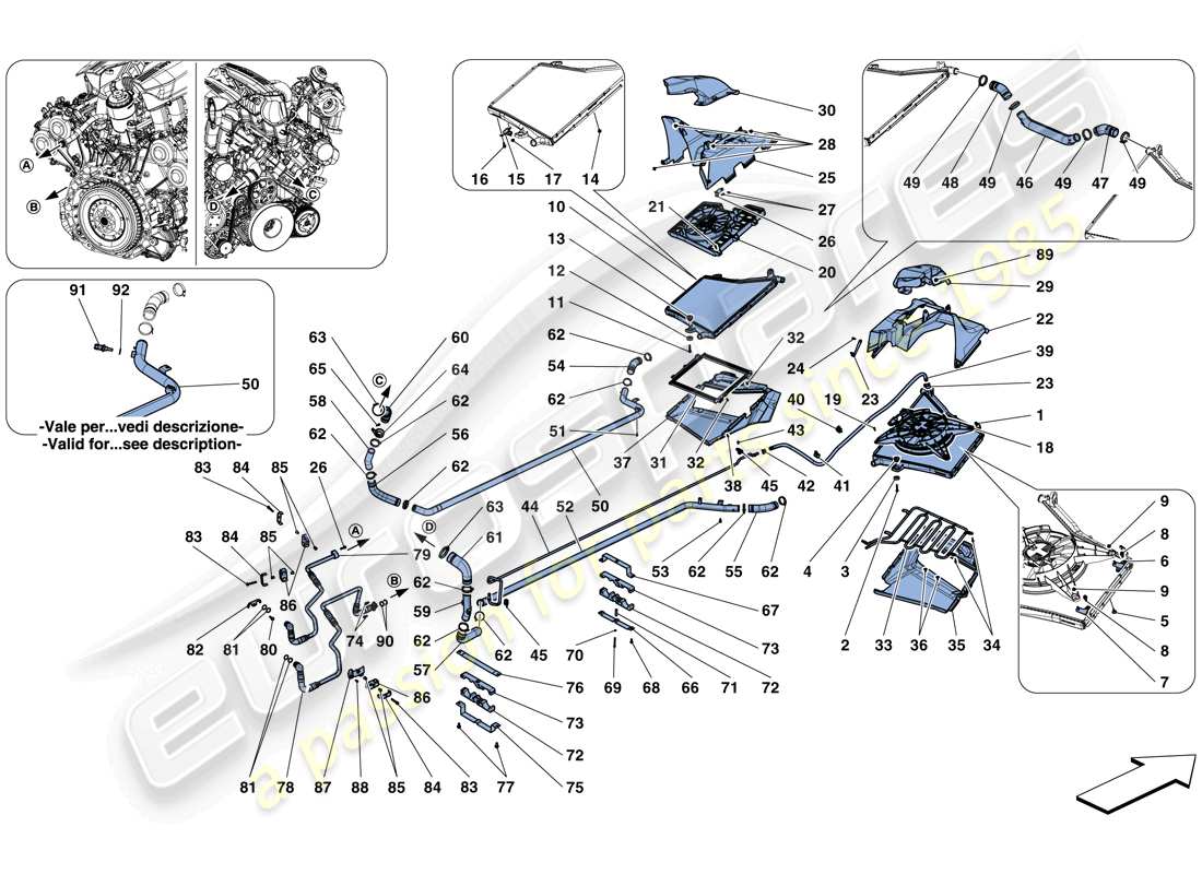 a part diagram from the Ferrari 488 Spider (RHD) parts catalogue