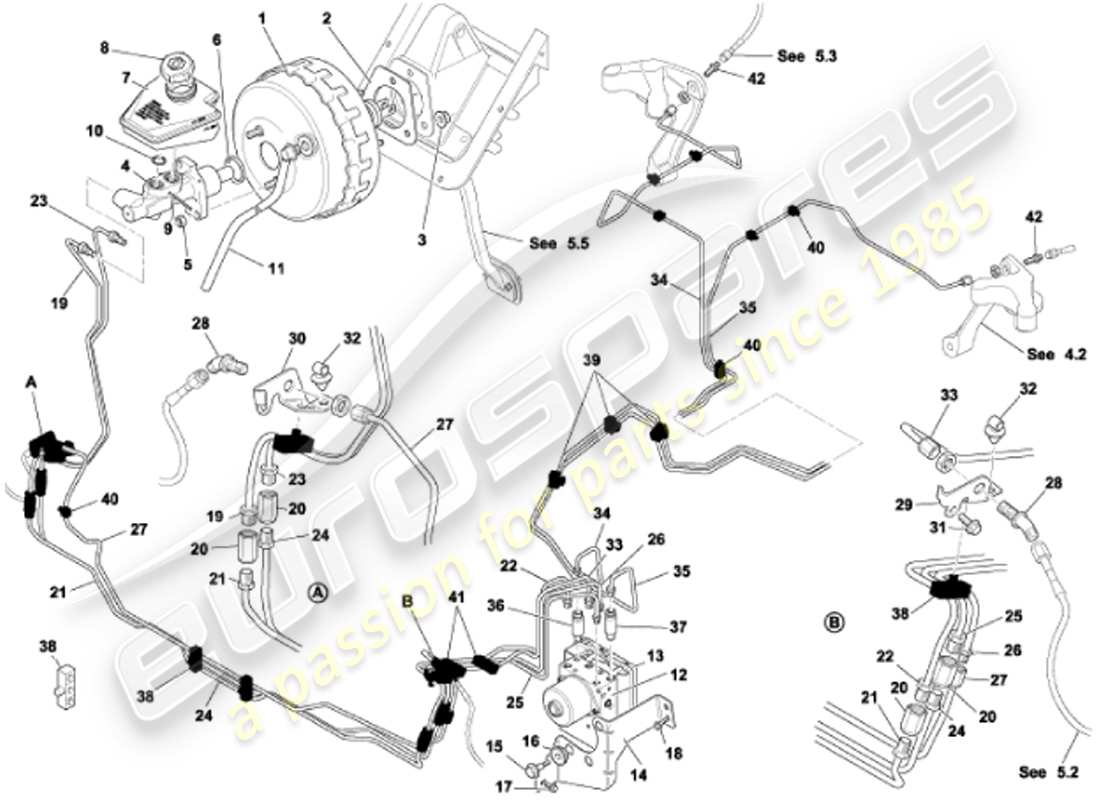 a part diagram from the aston martin vanquish (2001) parts catalogue
