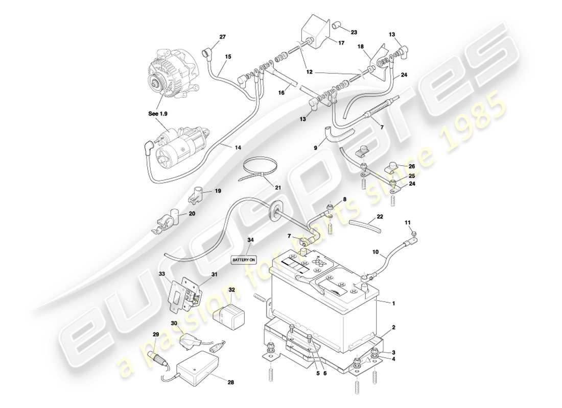 a part diagram from the aston martin db7 vantage (2004) parts catalogue