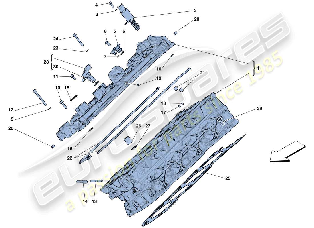 a part diagram from the ferrari 488 gtb (rhd) parts catalogue