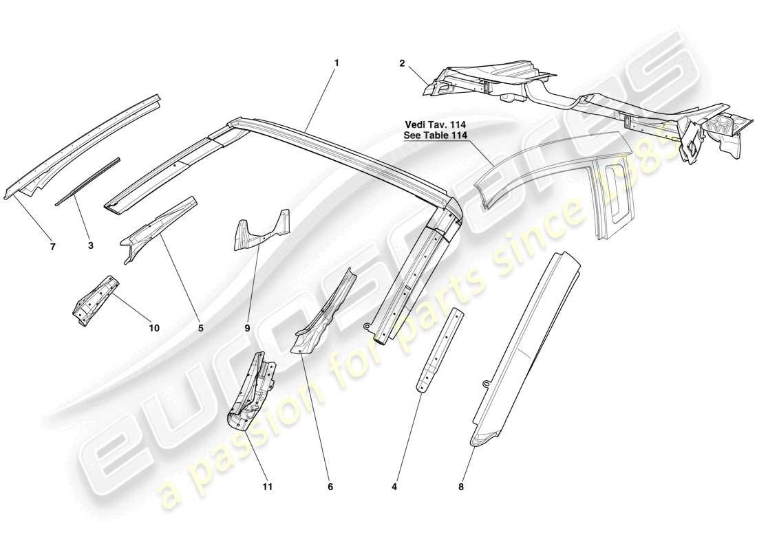 a part diagram from the ferrari 599 sa aperta (usa) parts catalogue
