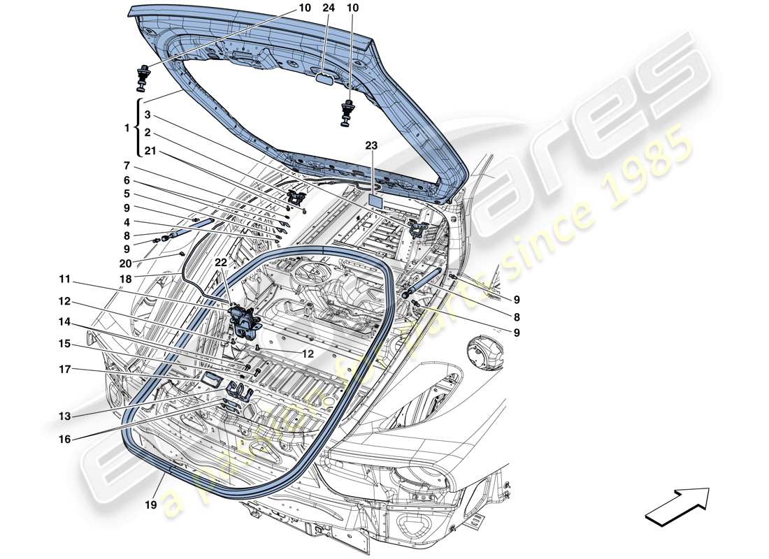a part diagram from the ferrari f12 berlinetta (rhd) parts catalogue