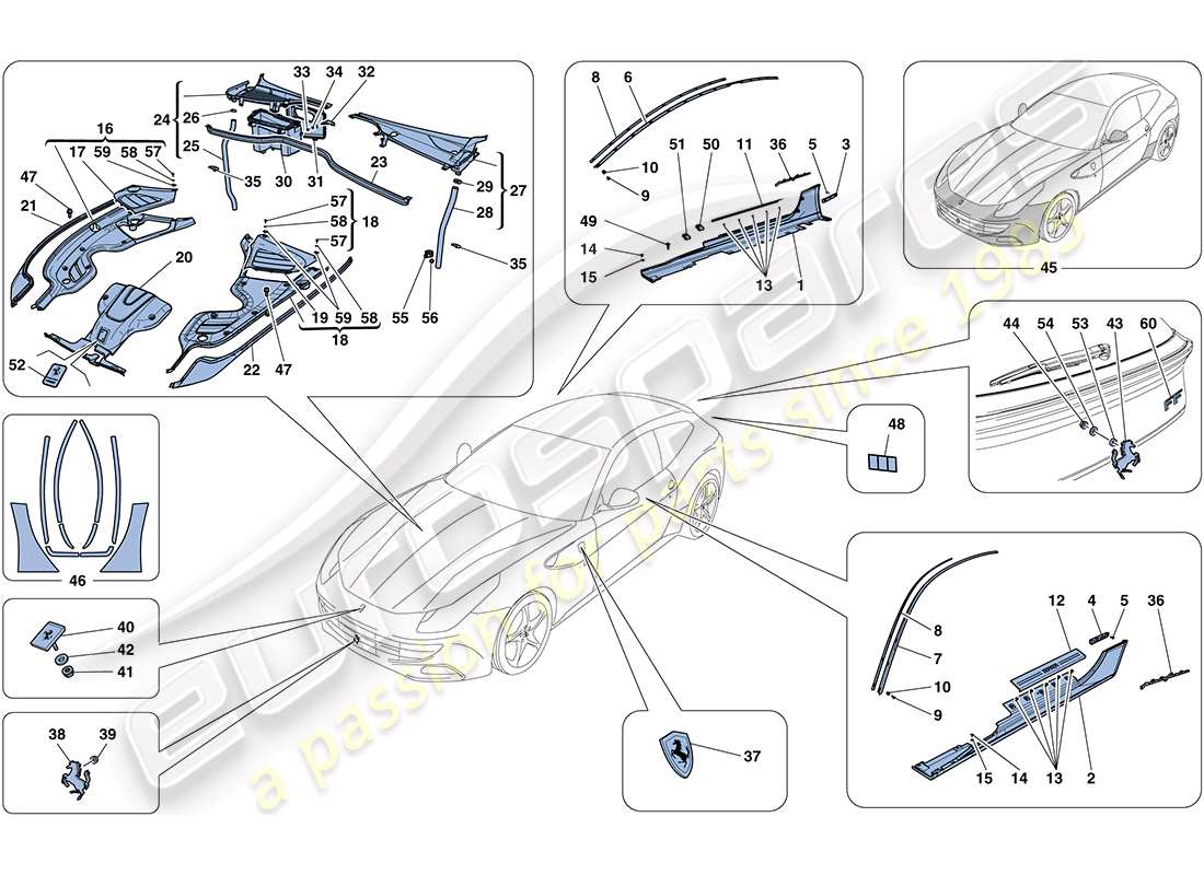 a part diagram from the ferrari ff (usa) parts catalogue