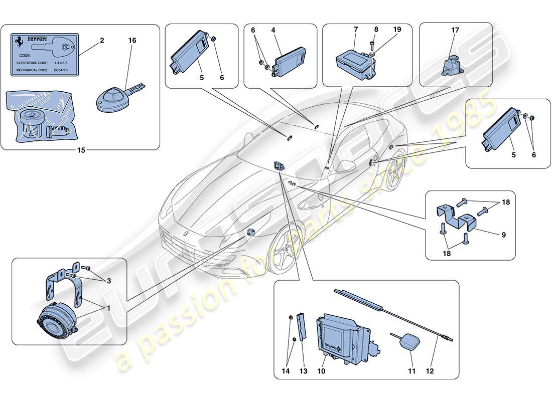 a part diagram from the ferrari ff (usa) parts catalogue