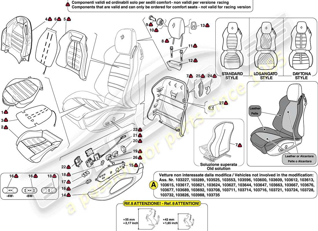 a part diagram from the Ferrari California (RHD) parts catalogue