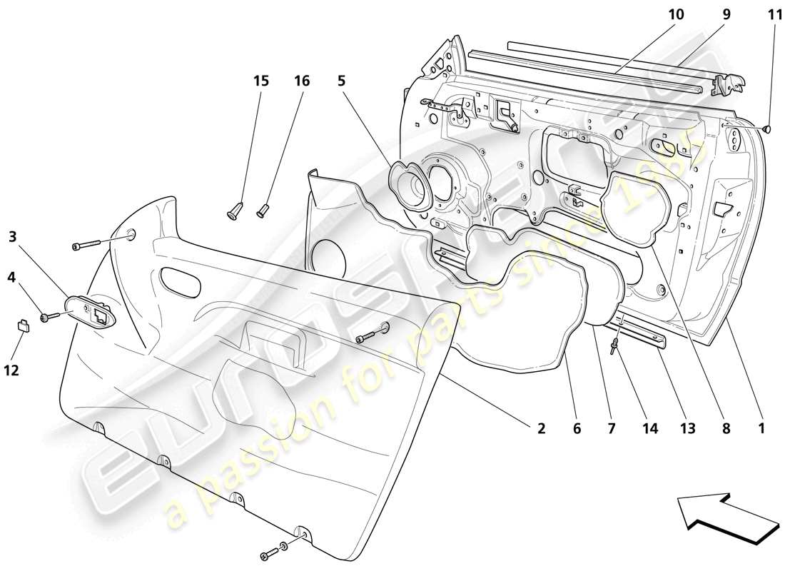 a part diagram from the Maserati Trofeo parts catalogue
