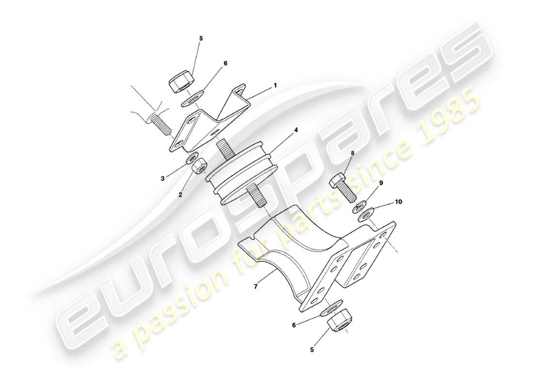 aston martin v8 coupe (1999) engine mountings parts diagram