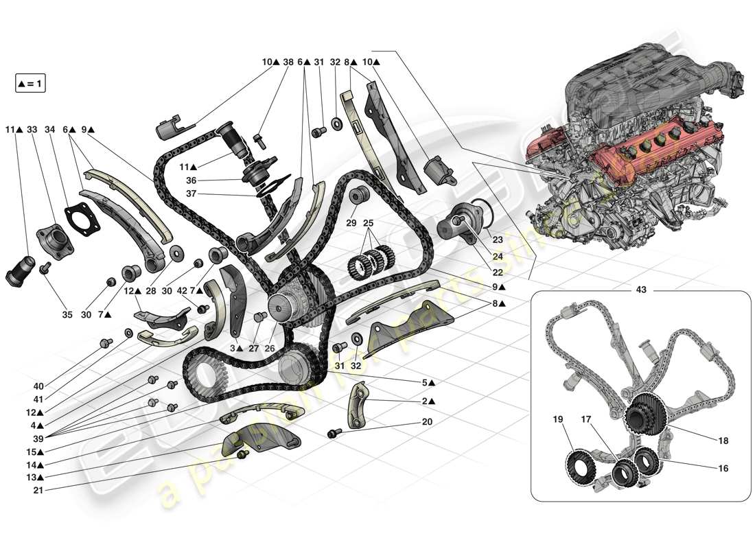 ferrari laferrari (usa) timing system - drive part diagram