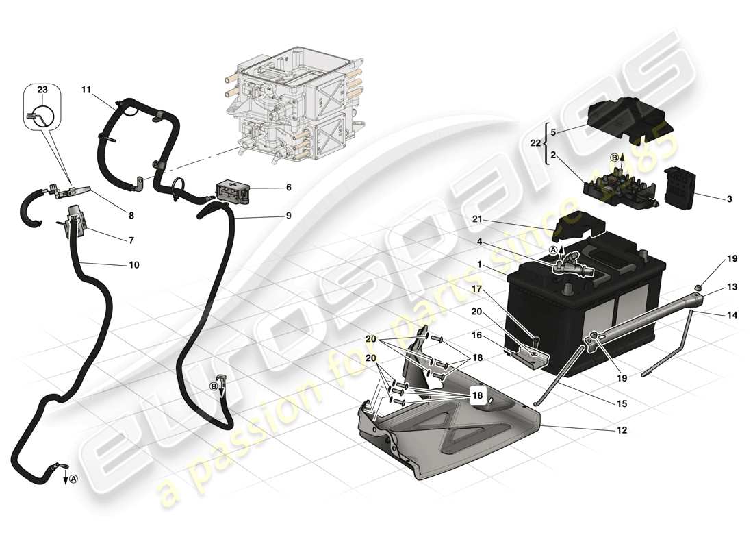 ferrari laferrari (europe) starter battery parts diagram