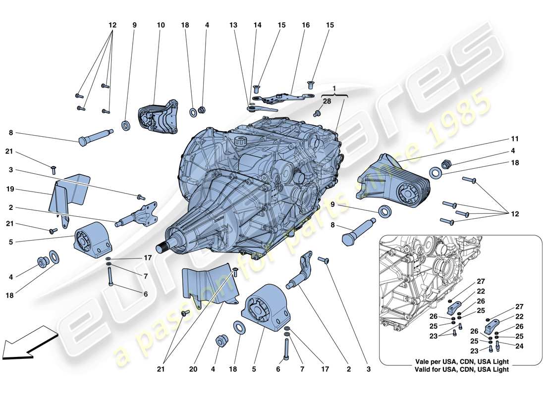 ferrari f12 berlinetta (europe) gearbox housing part diagram